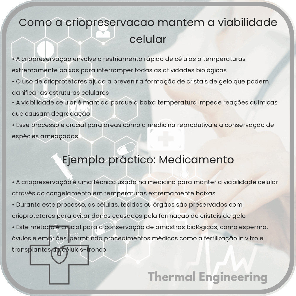 Como a criopreservação mantém a viabilidade celular