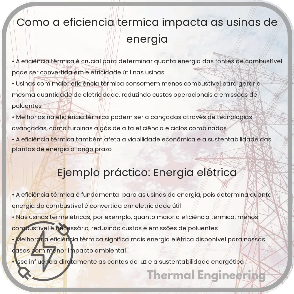 Como a eficiência térmica impacta as usinas de energia