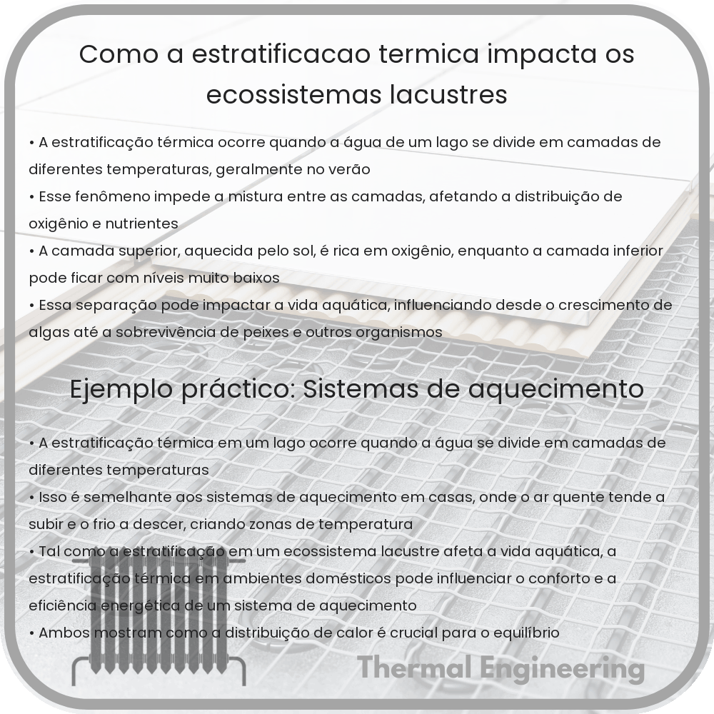 Como a estratificação térmica impacta os ecossistemas lacustres