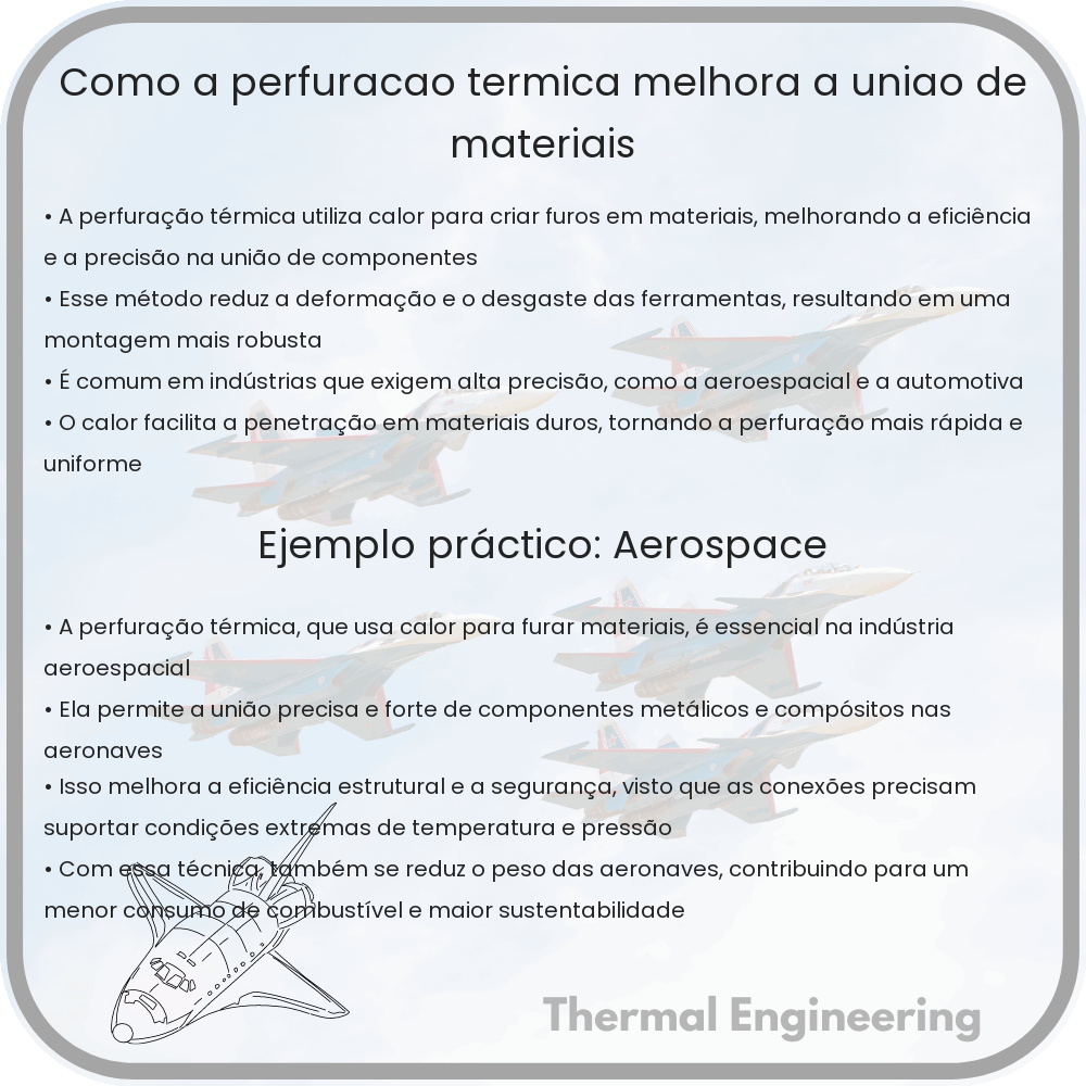 Como a perfuração térmica melhora a união de materiais