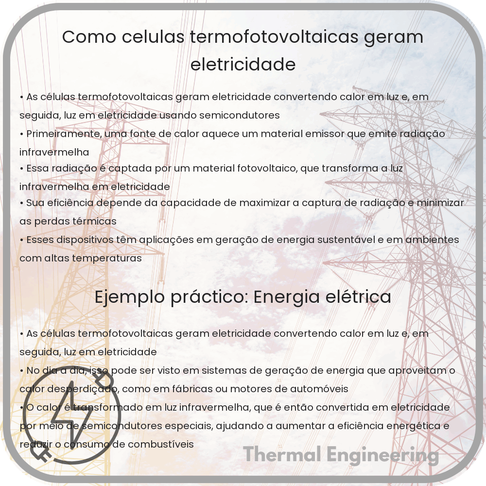 Como células termofotovoltaicas geram eletricidade