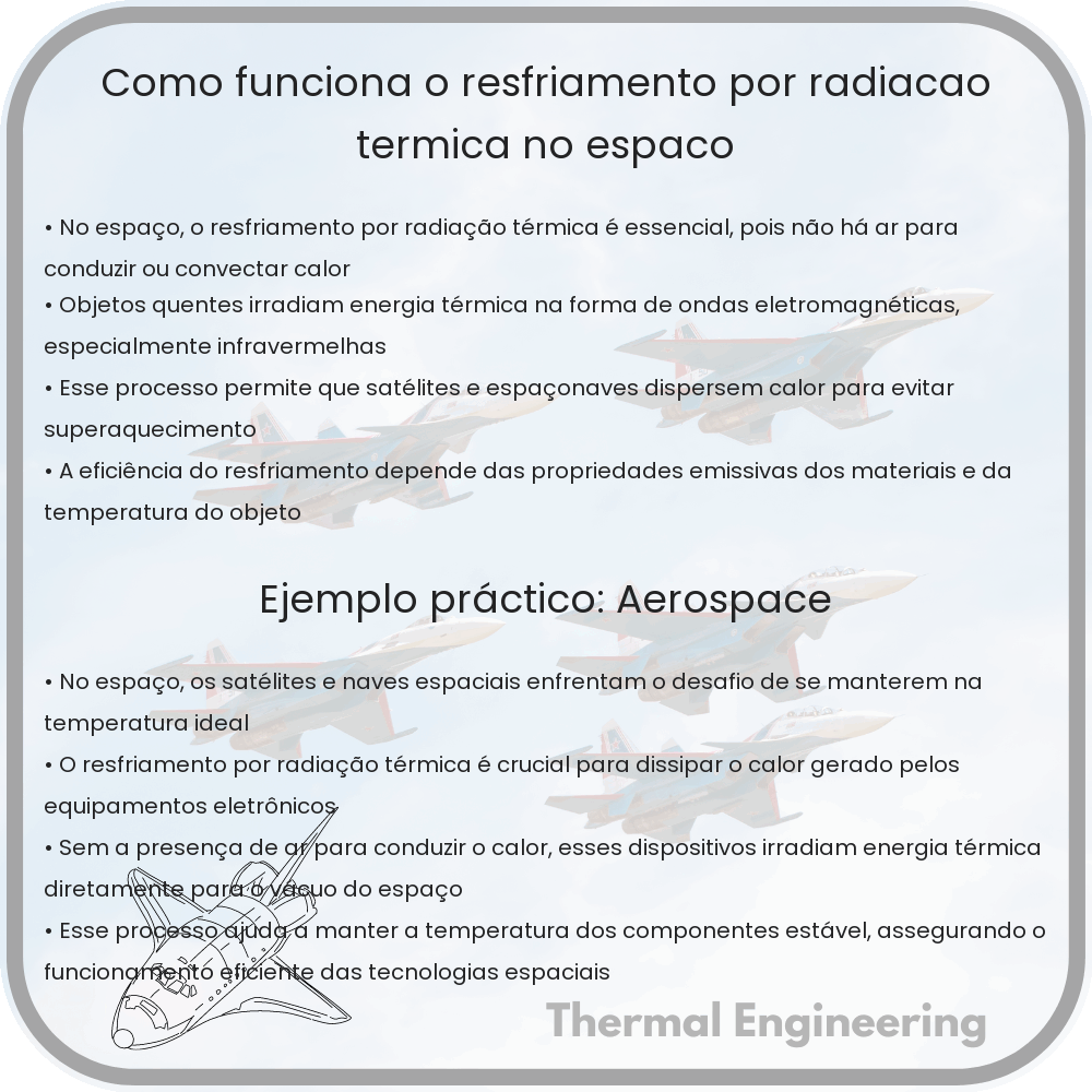 Como funciona o resfriamento por radiação térmica no espaço