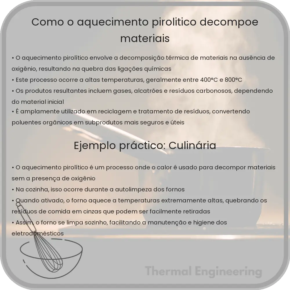 Como o aquecimento pirolítico decompõe materiais