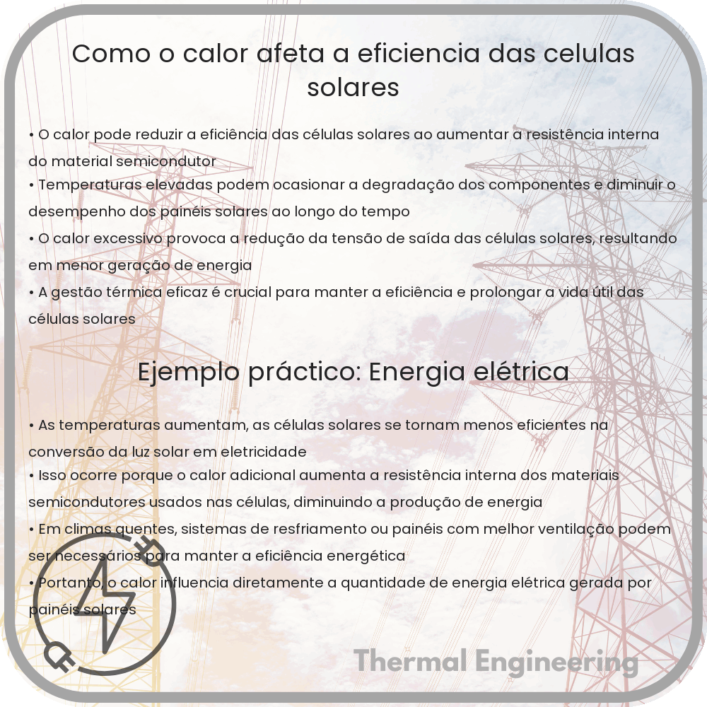 Como o calor afeta a eficiência das células solares