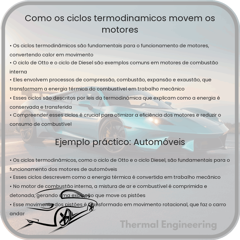 Como os Ciclos Termodinâmicos Movem os Motores
