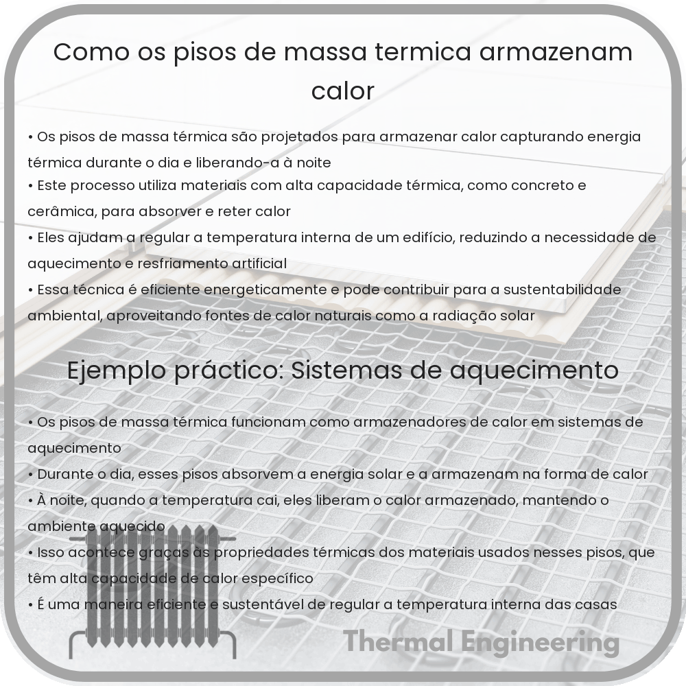 Como os pisos de massa térmica armazenam calor