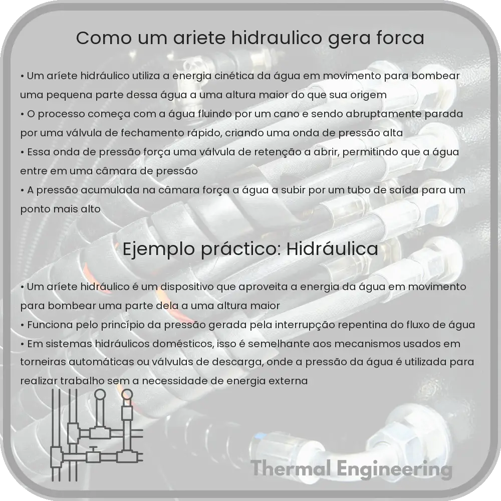Como um aríete hidráulico gera força