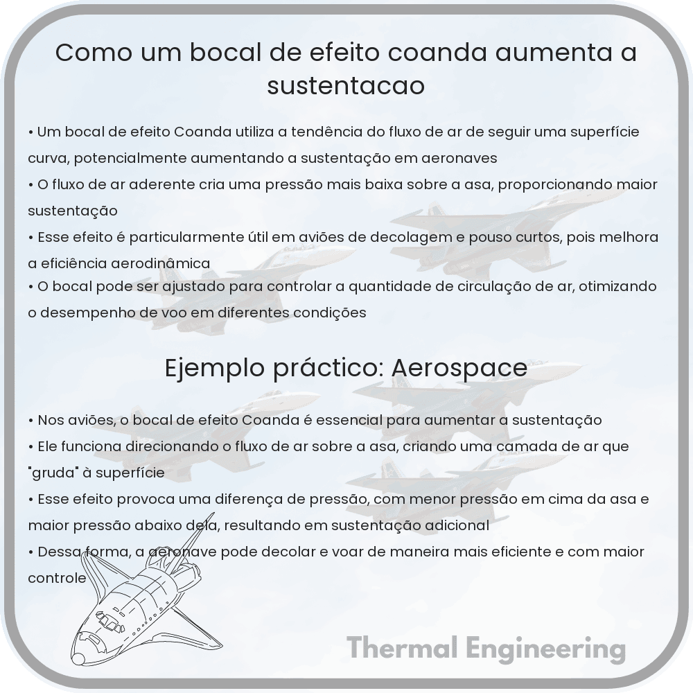 Como um bocal de efeito Coanda aumenta a sustentação