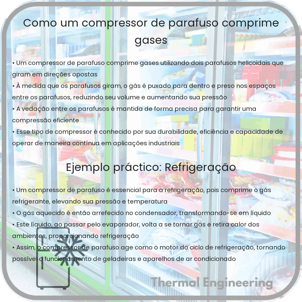 Como um compressor de parafuso comprime gases