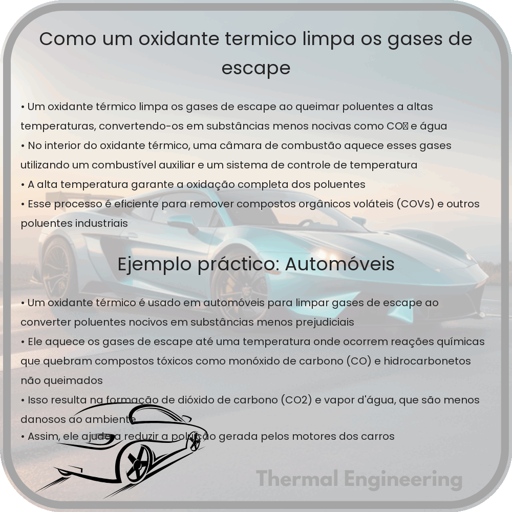 Como um oxidante térmico limpa os gases de escape