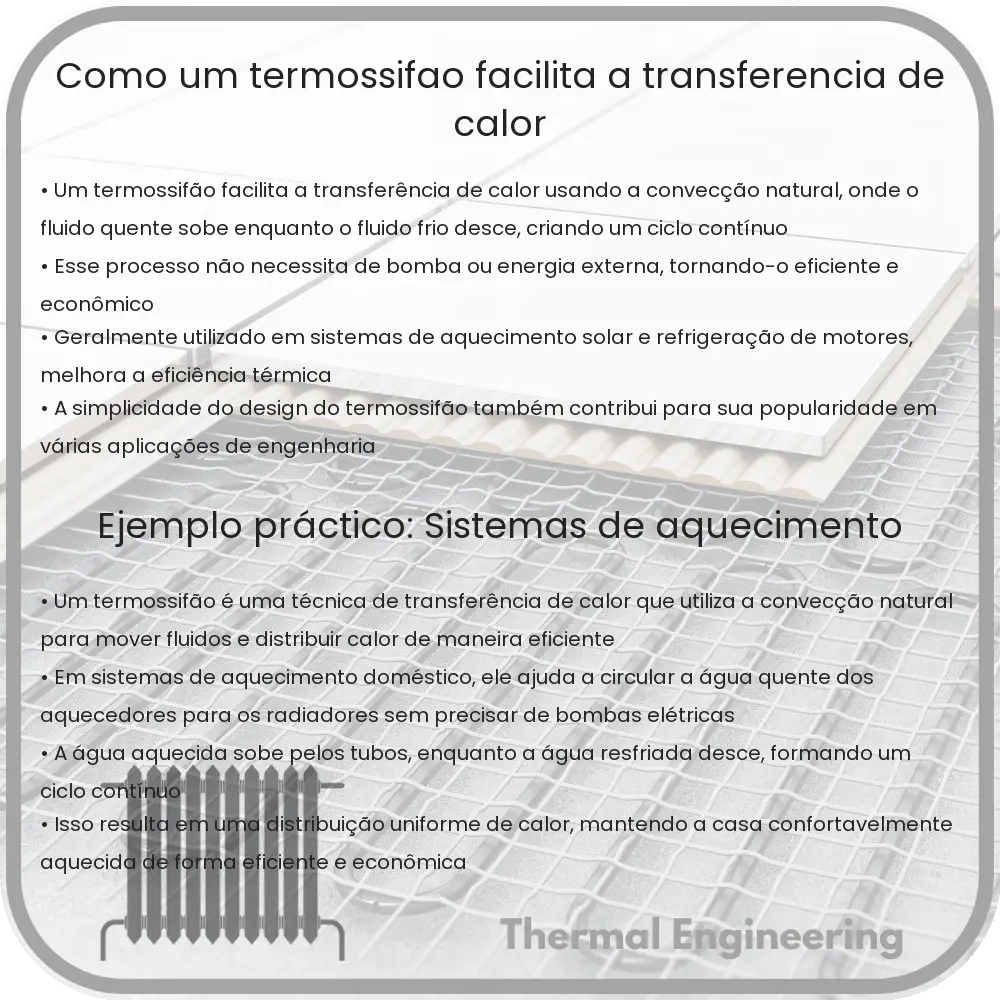 Como um termossifão facilita a transferência de calor