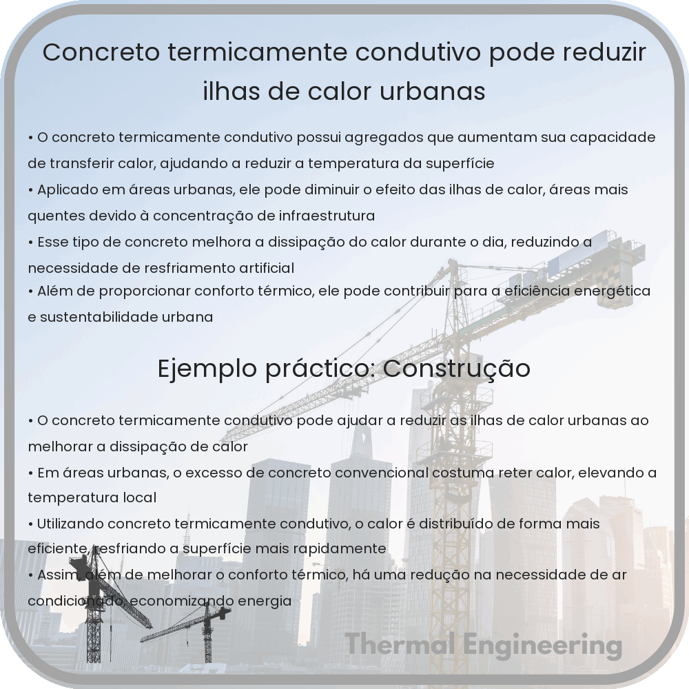 Concreto termicamente condutivo pode reduzir ilhas de calor urbanas?