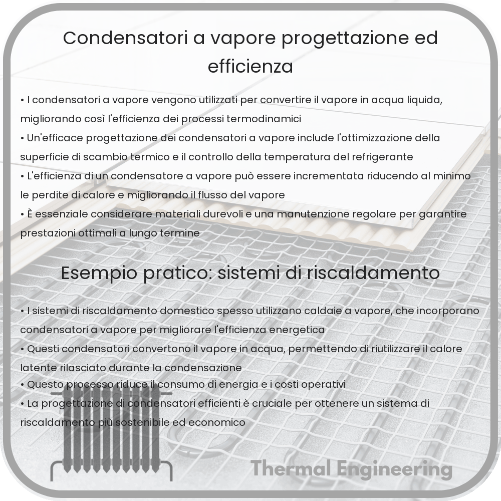 Condensatori a Vapore: Progettazione ed Efficienza