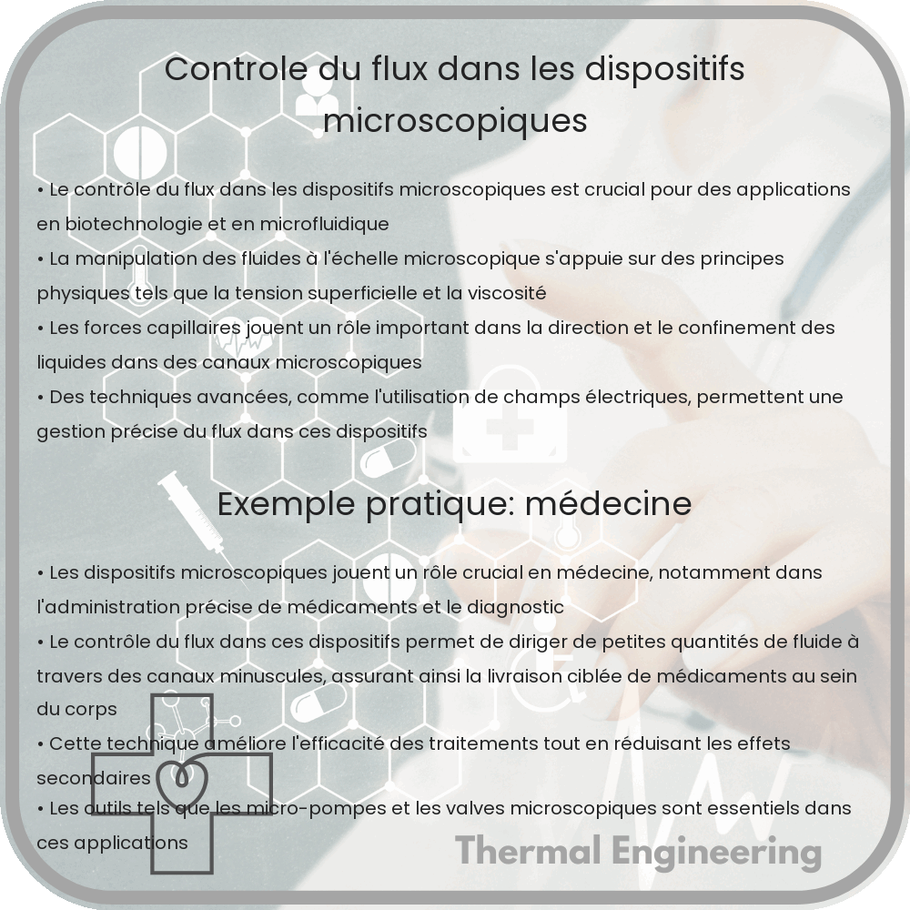 Contrôle du flux dans les dispositifs microscopiques