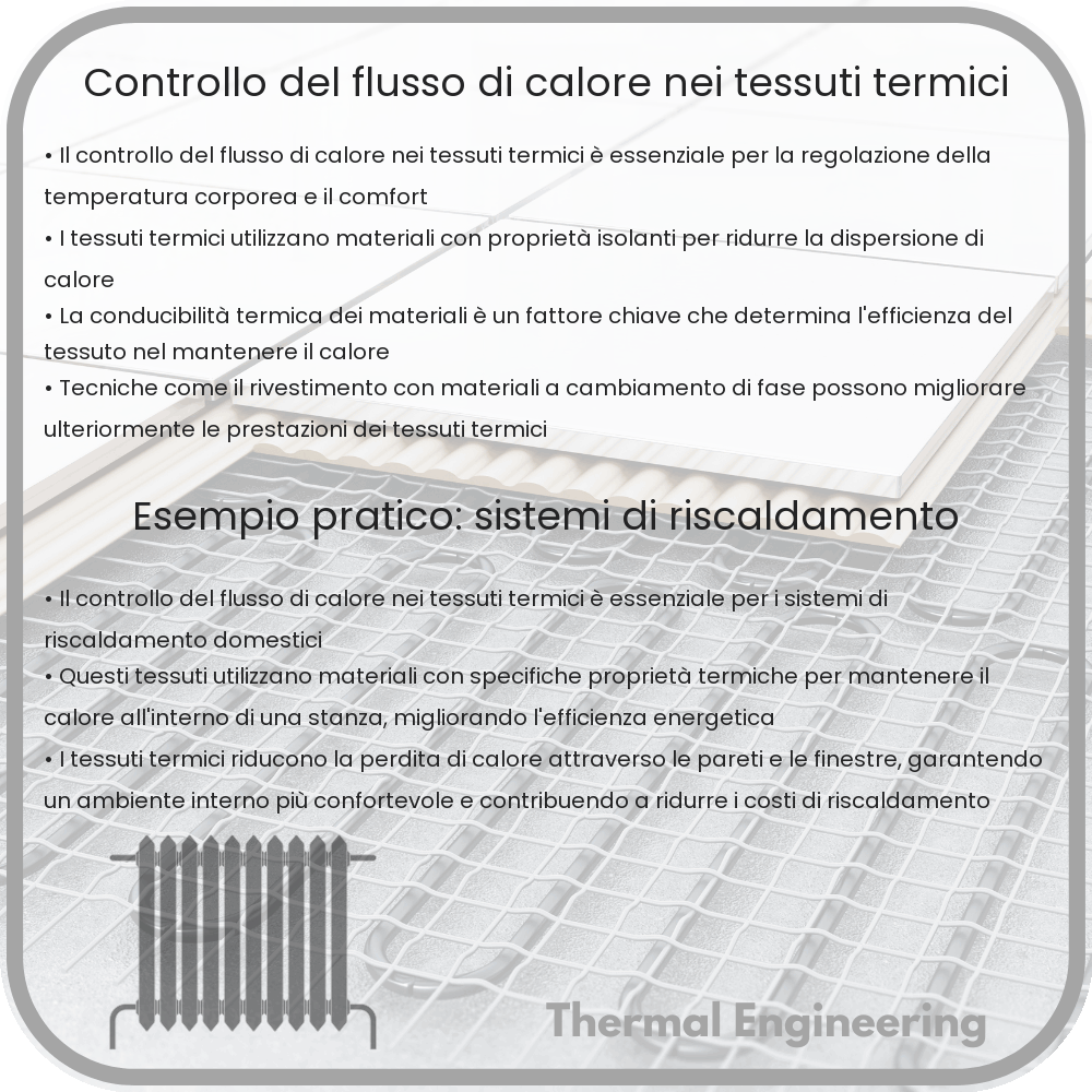 Controllo del flusso di calore nei tessuti termici