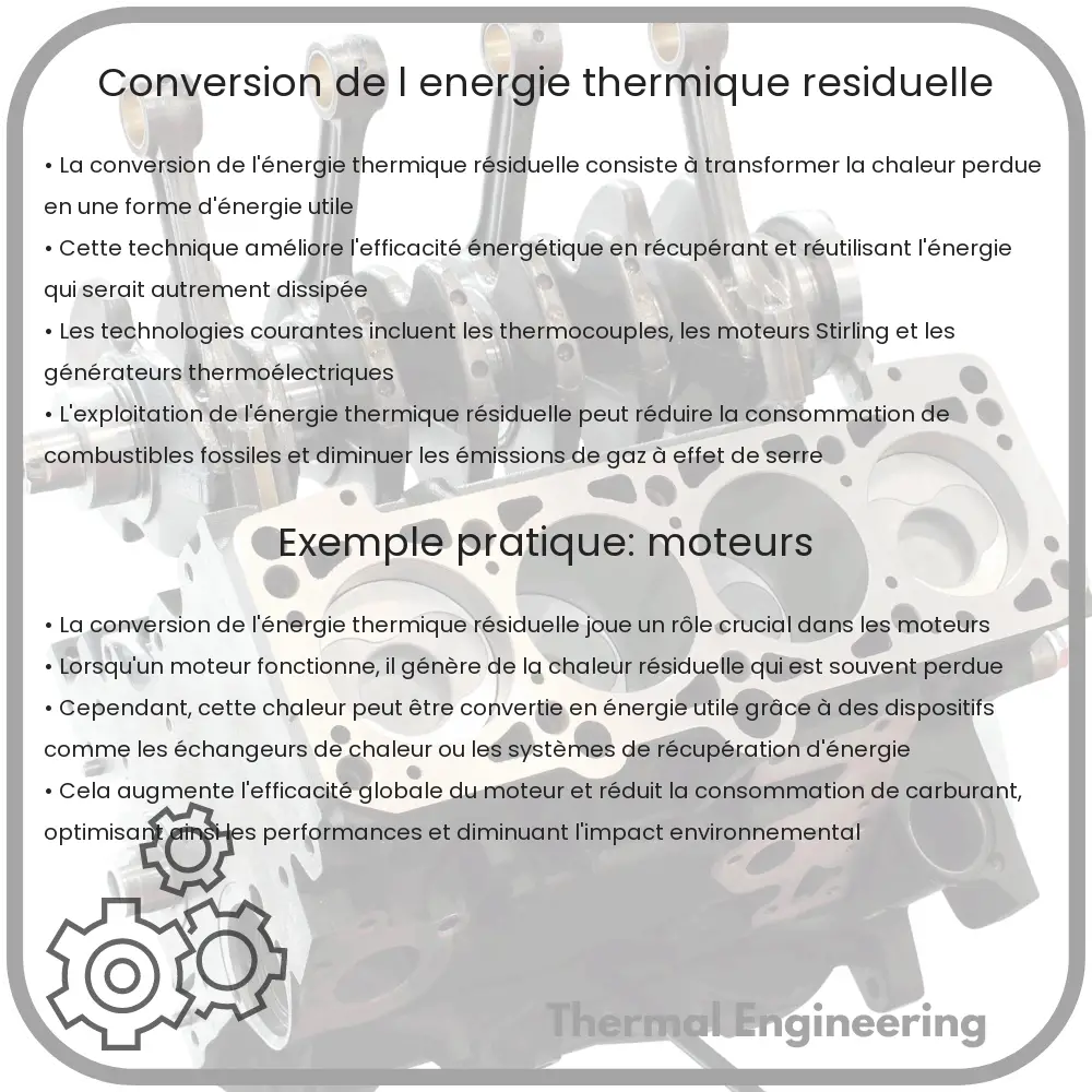 Conversion de l'énergie thermique résiduelle