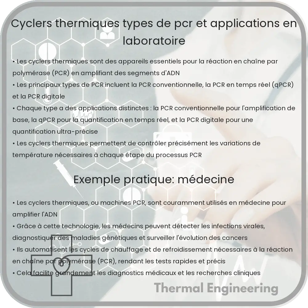 Cyclers Thermiques : Types de PCR et Applications en Laboratoire