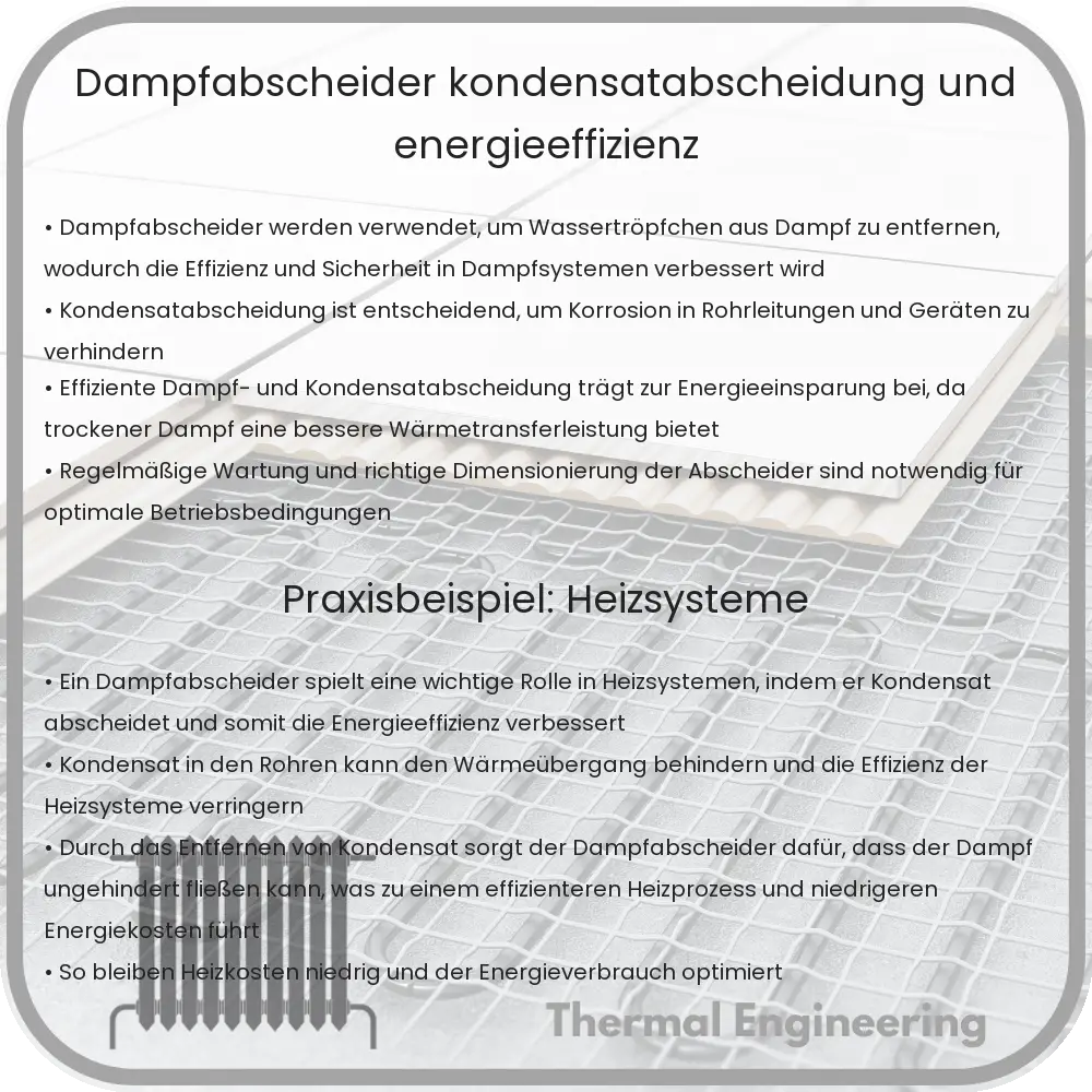 Dampfabscheider | Kondensatabscheidung und Energieeffizienz