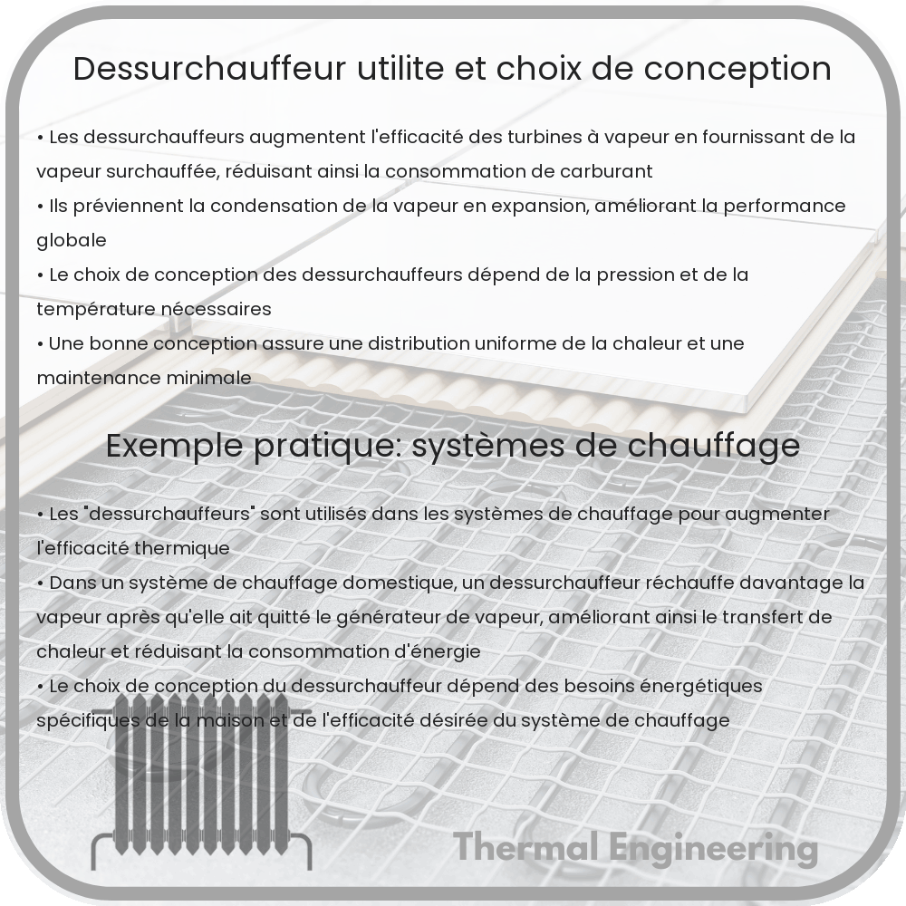 Dessurchauffeur : Utilité et Choix de Conception