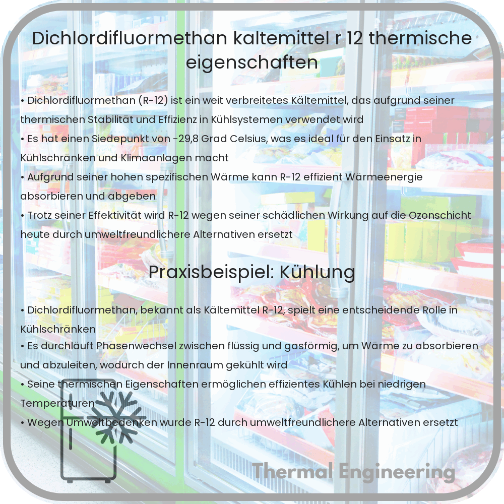 Dichlordifluormethan | Kältemittel R-12, Thermische Eigenschaften