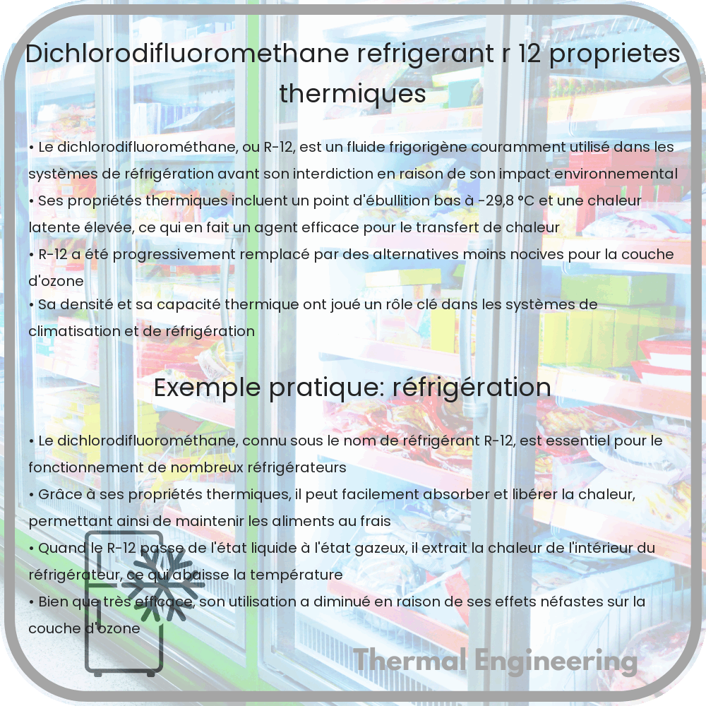 Dichlorodifluorométhane | Réfrigérant R-12, Propriétés Thermiques
