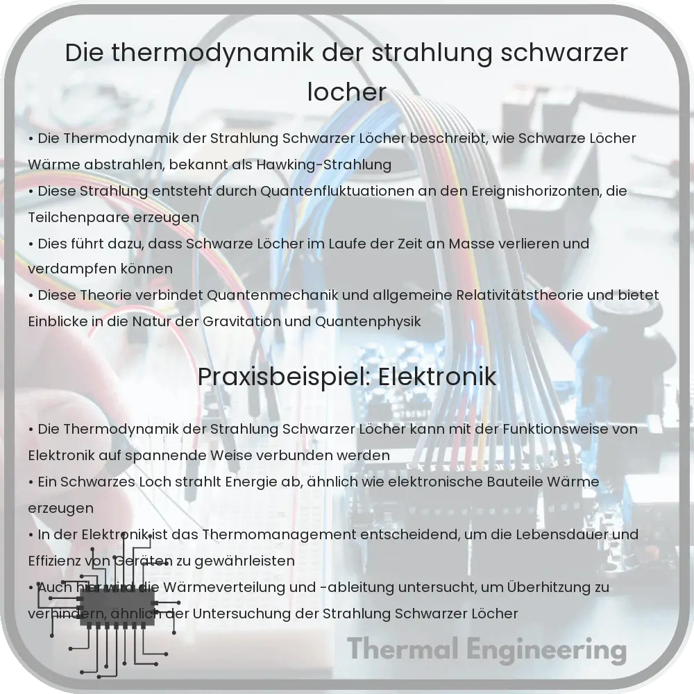 Die Thermodynamik der Strahlung Schwarzer Löcher