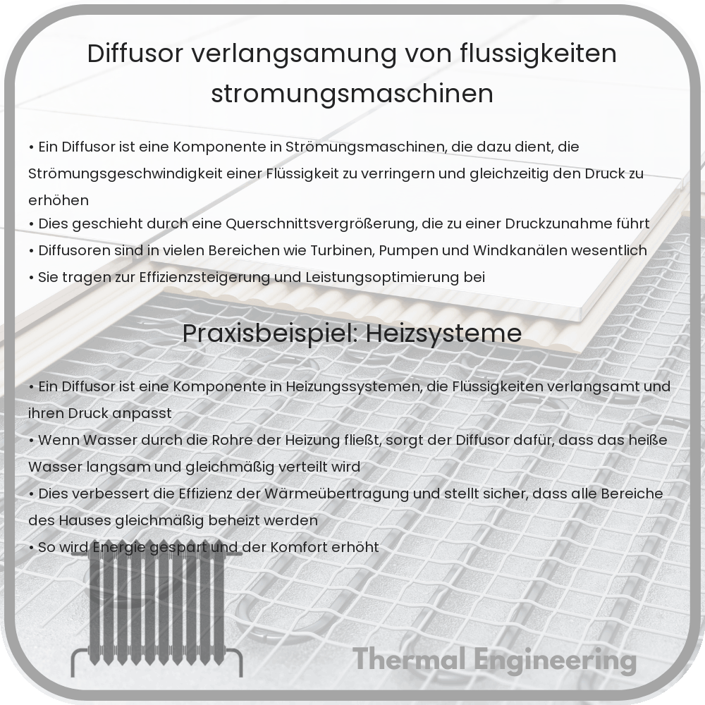 Diffusor | Verlangsamung von Flüssigkeiten, Strömungsmaschinen