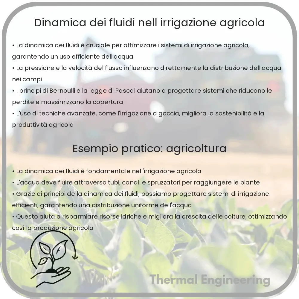 Dinamica dei fluidi nell'irrigazione agricola