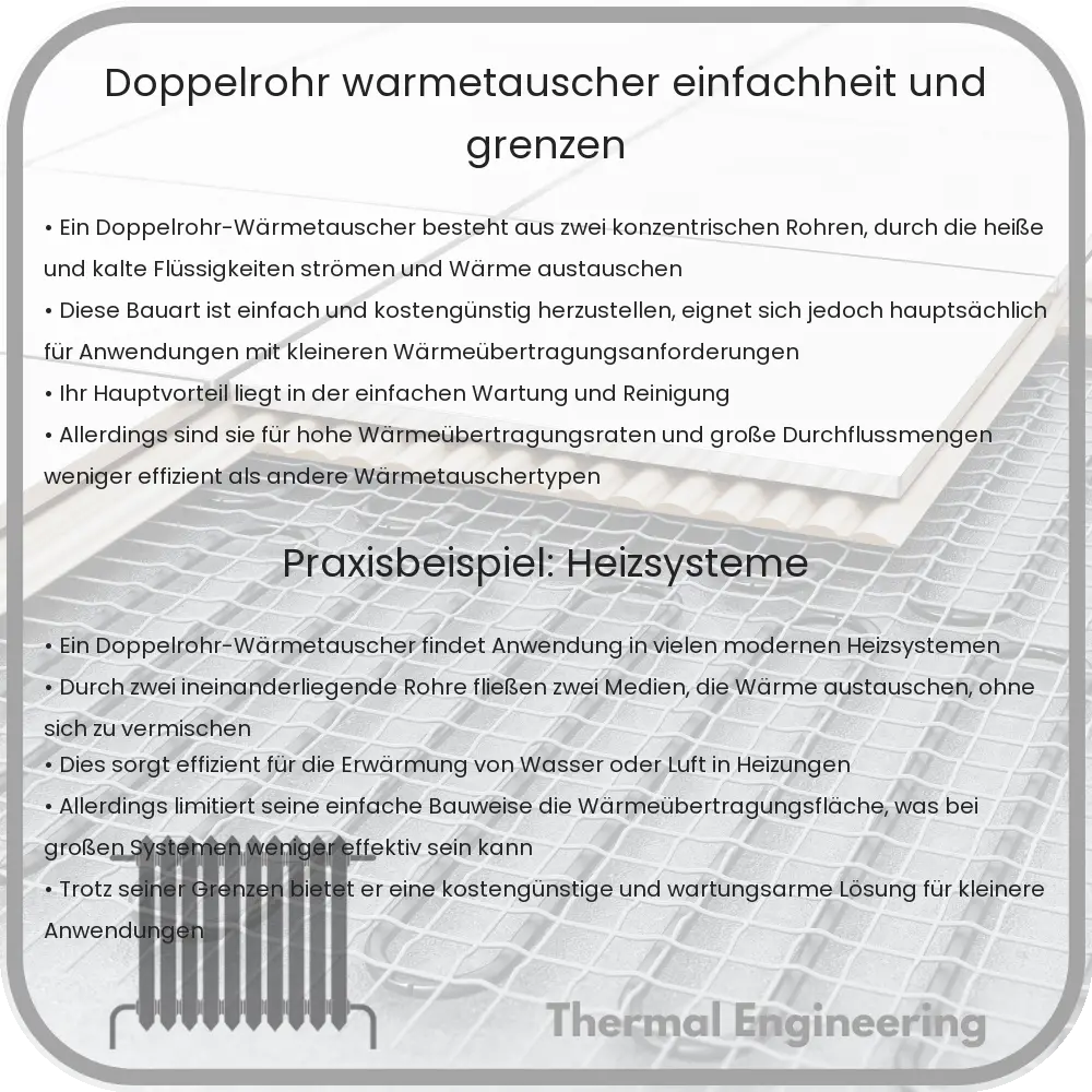 Doppelrohr-Wärmetauscher | Einfachheit und Grenzen