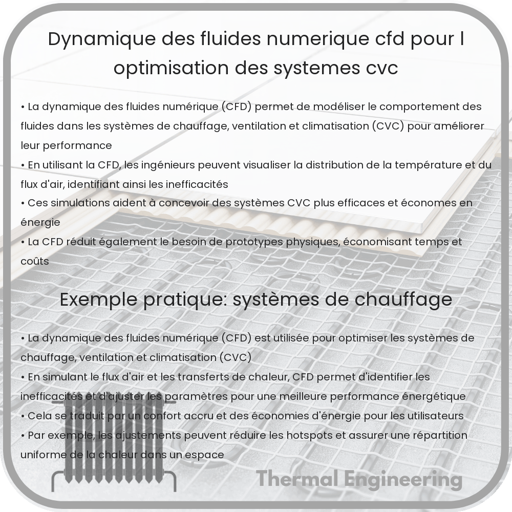 Dynamique des fluides numérique (CFD) pour l'optimisation des systèmes CVC