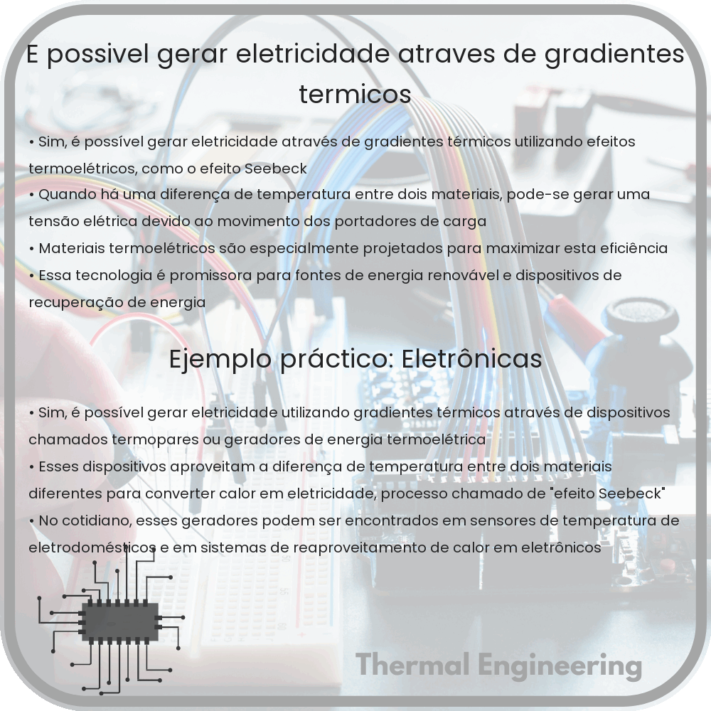 É possível gerar eletricidade através de gradientes térmicos?