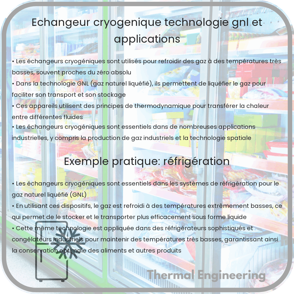 Échangeur Cryogénique : Technologie GNL et Applications
