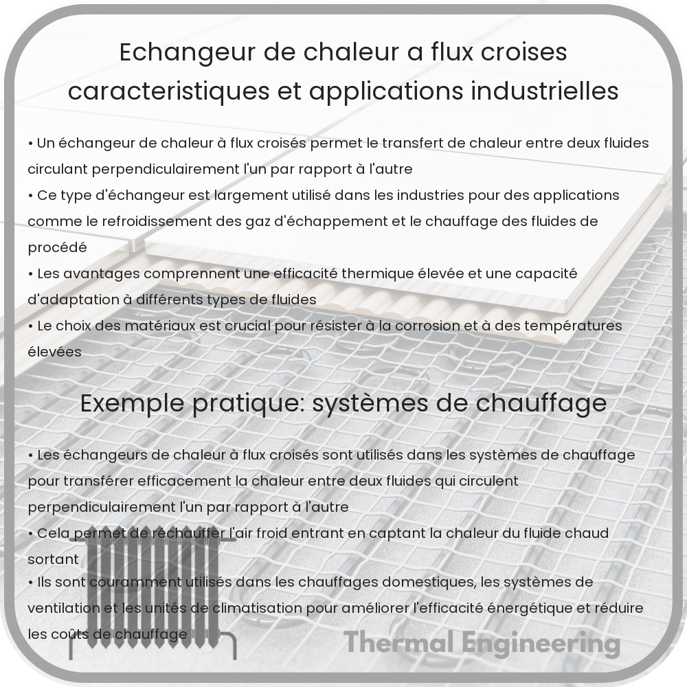 Échangeur de Chaleur à Flux Croisés | Caractéristiques et Applications Industrielles