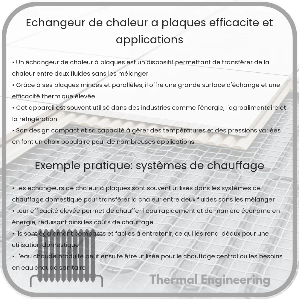 Échangeur de Chaleur à Plaques | Efficacité et Applications