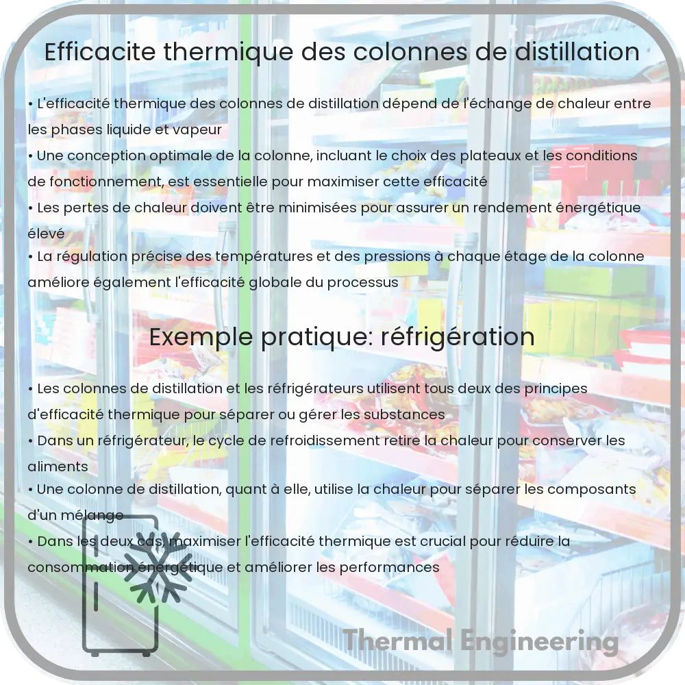 Efficacité thermique des colonnes de distillation