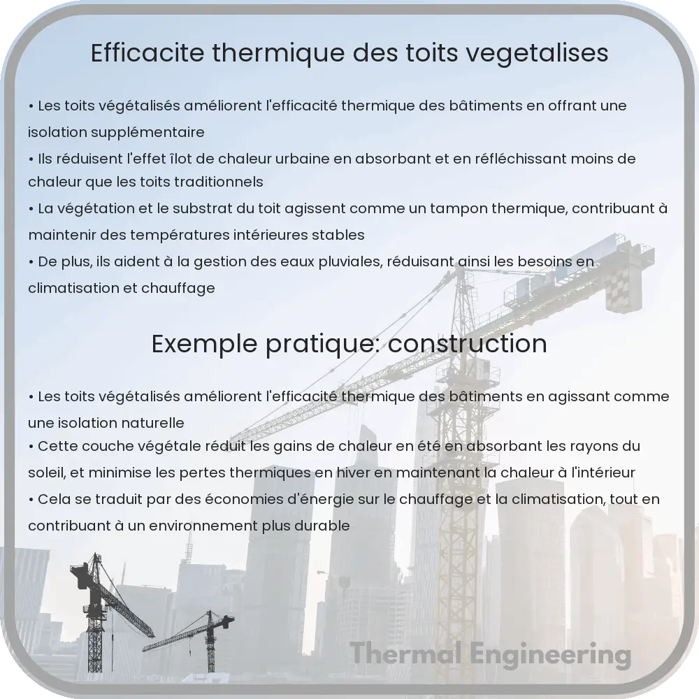 Efficacité thermique des toits végétalisés