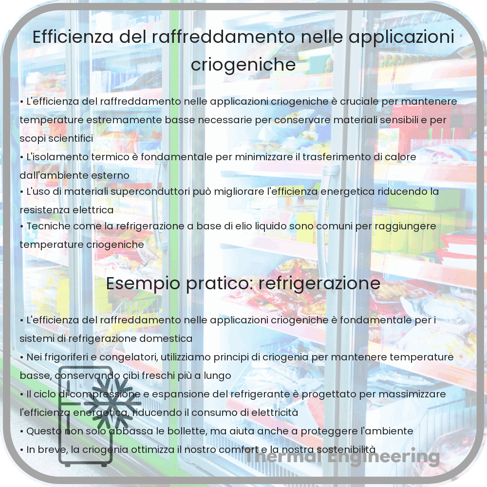 Efficienza del raffreddamento nelle applicazioni criogeniche