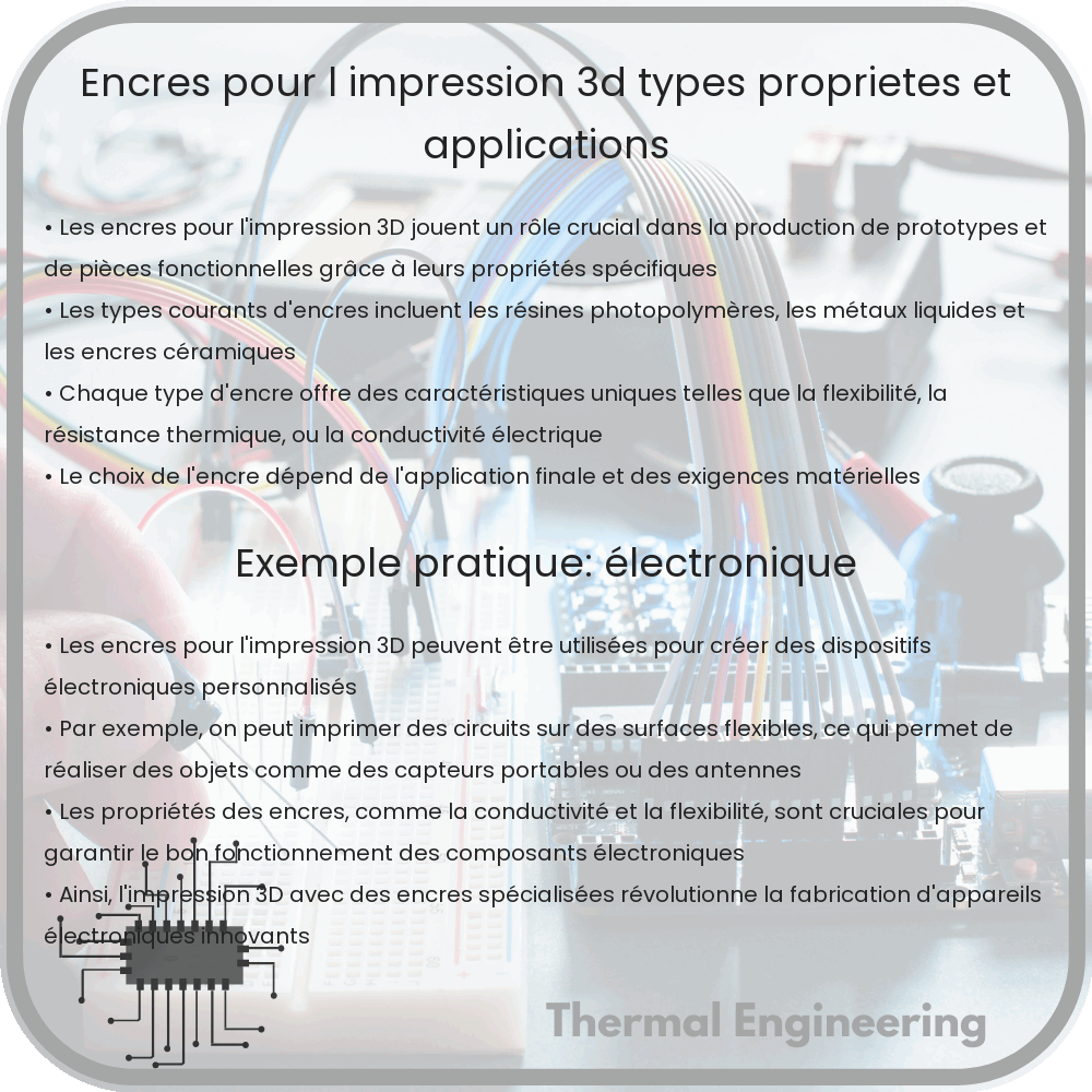 Encres pour l'impression 3D | Types, Propriétés et Applications