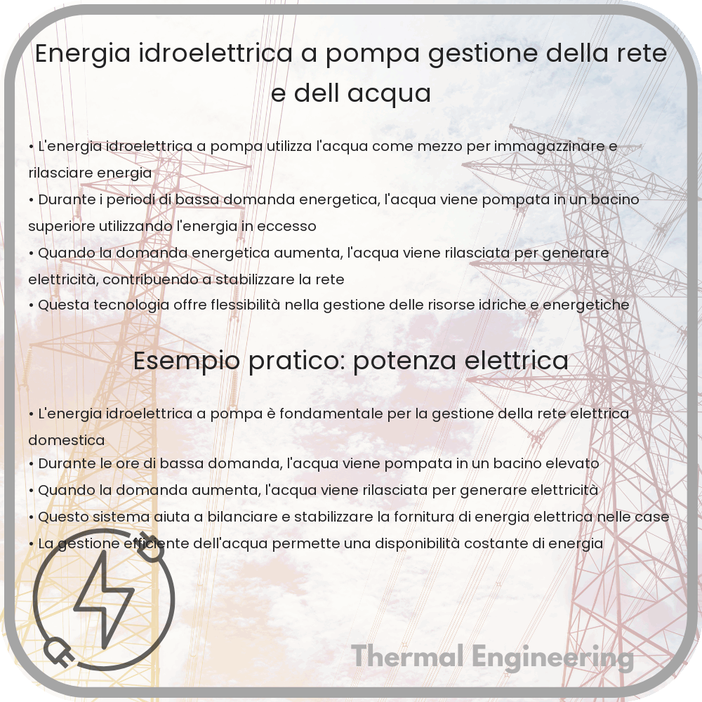 Energia Idroelettrica a Pompa: Gestione della Rete e dell'Acqua