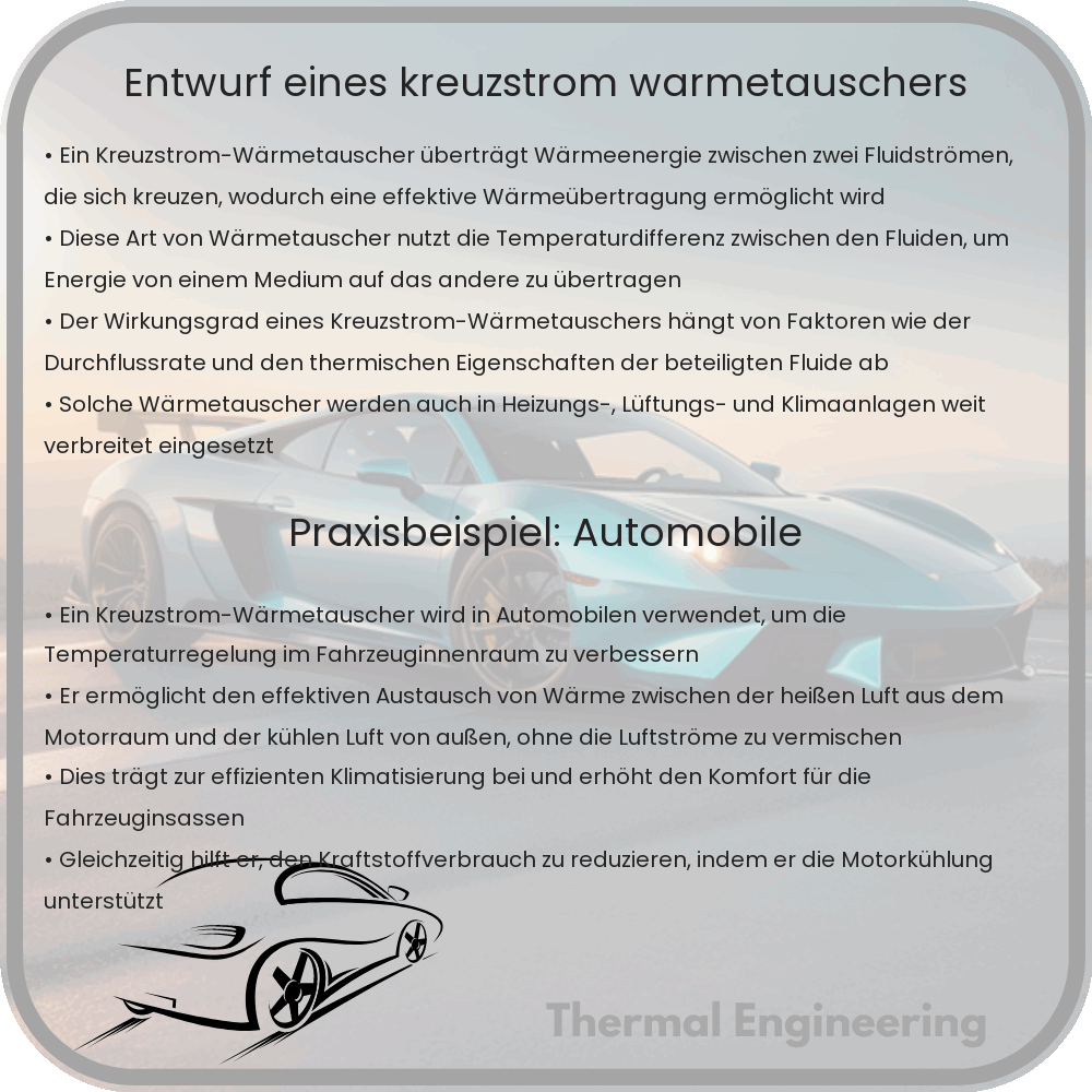 Entwurf eines Kreuzstrom-Wärmetauschers