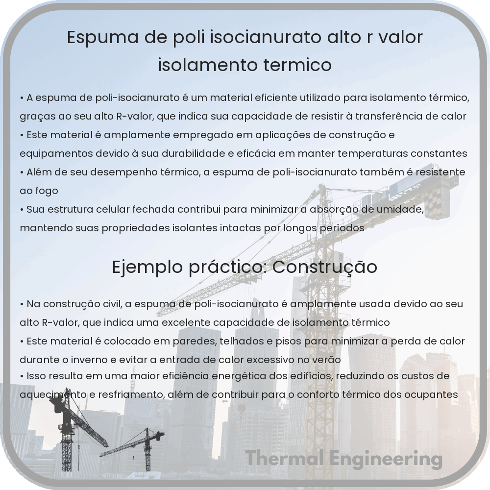 Espuma de Poli-isocianurato | Alto R-valor, Isolamento Térmico
