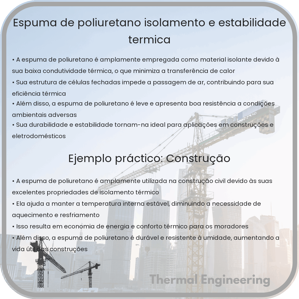 Espuma de Poliuretano: Isolamento e Estabilidade Térmica