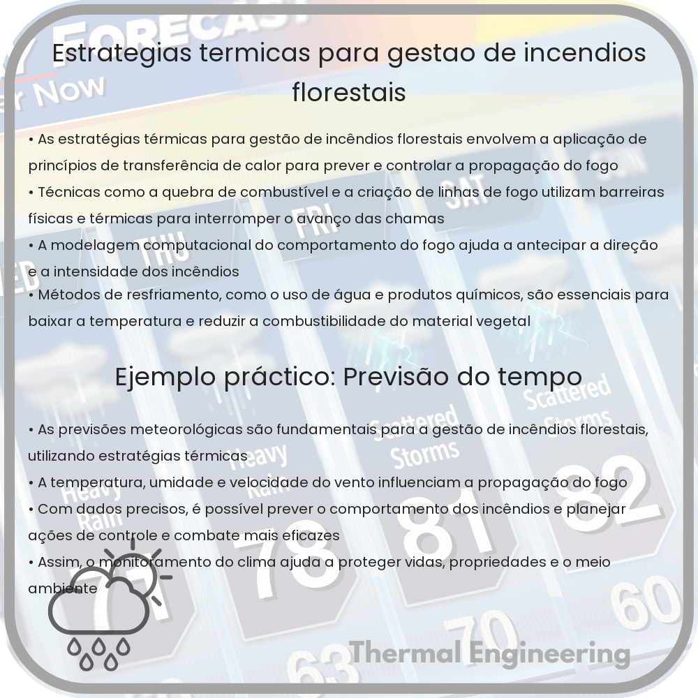 Estratégias Térmicas para Gestão de Incêndios Florestais