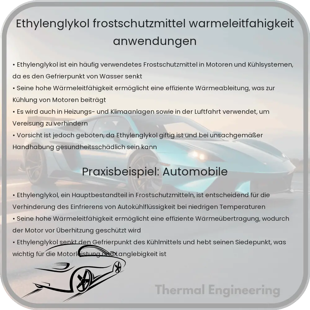 Ethylenglykol | Frostschutzmittel, Wärmeleitfähigkeit & Anwendungen