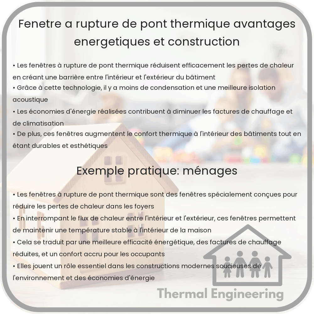 Fenêtre à Rupture de Pont Thermique | Avantages Énergétiques et Construction