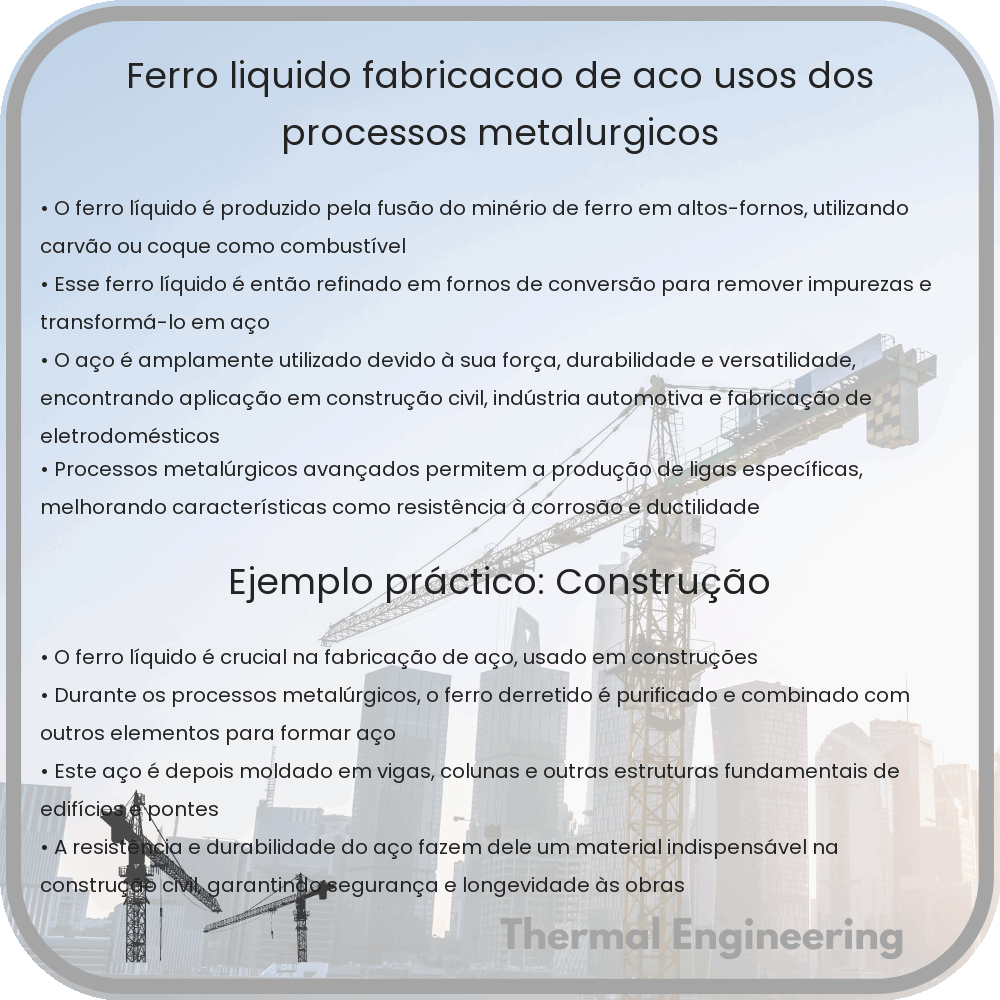Ferro Líquido | Fabricação de Aço, Usos dos Processos Metalúrgicos