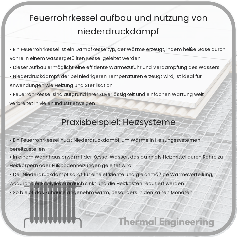 Feuerrohrkessel: Aufbau und Nutzung von Niederdruckdampf