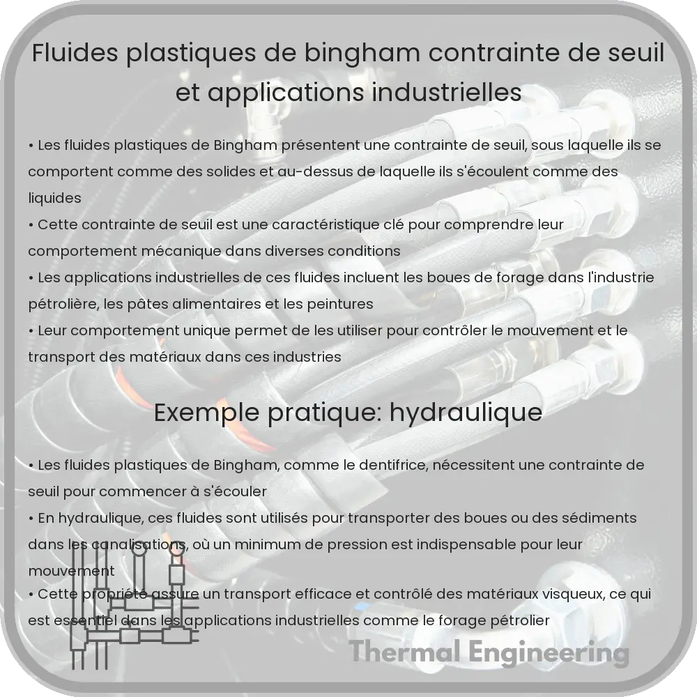 Fluides Plastiques de Bingham | Contrainte de Seuil et Applications Industrielles