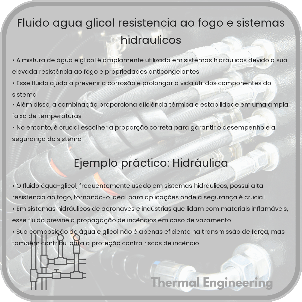 Fluido Água-Glicol | Resistência ao Fogo e Sistemas Hidráulicos