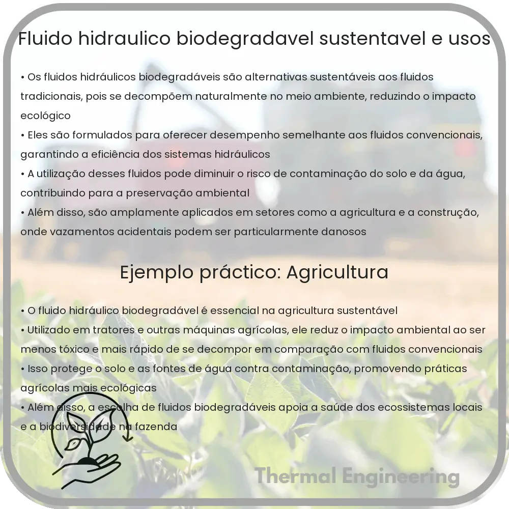 Fluido Hidráulico Biodegradável | Sustentável e Usos